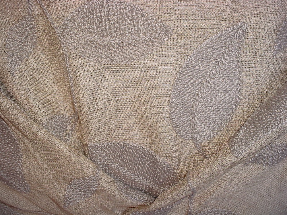 16-1/2Y 3614 Kravet Parlor Taupe Embroidered Leaf Vine Drapery Upholstery Fabric