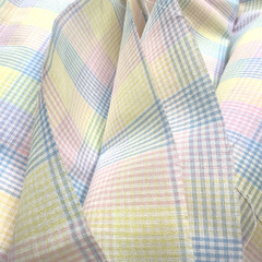 Baby Colors Plaid Cotton Pink-Blue-Yellow 3 yds 34″ 45″ Wide 13 Oz