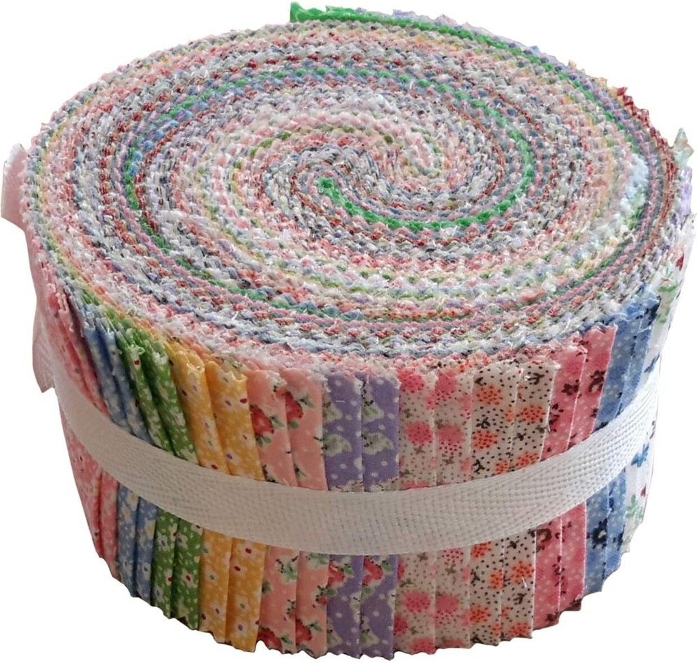 Vintage Floral Miniatures Roll – (40) 2.5″ Quilting Fabric Strips
