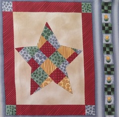 Suzie Q Country Pleasures ~”Patchwork Star”~ Cotton Fabric Panel ~ 8.5″x10.75″