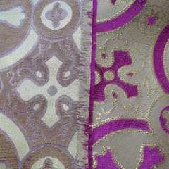 Purple Gold Metallic Brocade Fabric For Lent Resurrection Religious Liturgical
