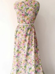 55” Wide Romantic Floral Digital Print Viscose Fabric Gown Material Rayon