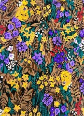 Rare Vintage 1981 Dessins Novelli Floral Safari Lion Fabric 38″ x 59″ Stretchy