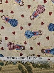 Springs Industries Scattered Angels & Hearts Cotton Fabric 1 Yard 31″ X 45″ Wide