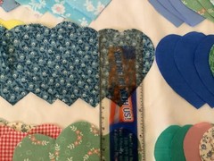 120 Pre Cut Fabric Hearts Assorted Colors Patterns for Quilting Sewing Crafts