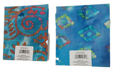4 Bundles New Batik Fabric Fat Quarters JoAnn 18″x 21″ purple blue green India