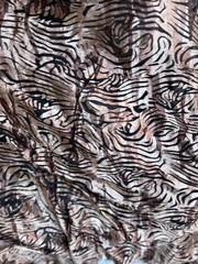 Brown Velvet Burnout on chiffon Fabric By the Yard 48″ W