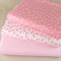 12 DIY Sewing Crafts Pink Floral Cotton Quilting Fabric Squares Bundle Scraps