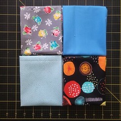4 Fat Qtrs, Unbranded, black, white, grey, blue, varied patterns, prints, solids