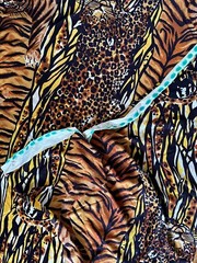 VINTAGE Animal Print Fabric Tiger Print Leopard Print Fabric Lonsdale Textile