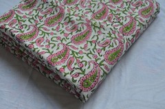Hand Block Paisley Print 100%Cotton 7 Yard Fabric NO TARRIF CHARGES 100%✅ZK_161