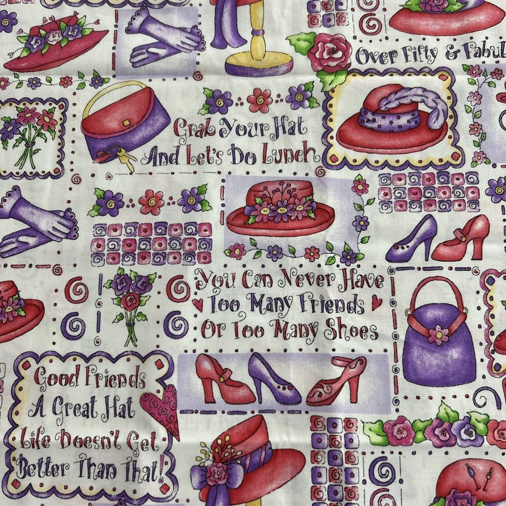 Fabric Dianna Marvin For Marcus Brother Textiles Pink And Purple 36” X 44”