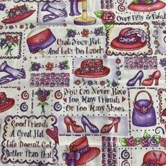 Fabric Dianna Marvin For Marcus Brother Textiles Pink And Purple 36” X 44”