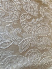 Pastel Off-White Victorian Print Upholstery Fabric By the Yard R308-RK16