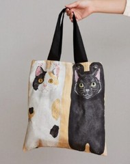 Kokka “Cat Long Body on Wood” Cotton Fabric Panel – from Japan – Adorable!