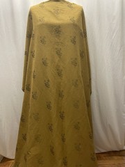 All Cotton Damask Mustard Gold Textured Floral Rose Fabric 1 Yard 16″ Long 48″ W