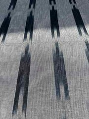 Luxurious Silver Silk Moire Fabric By 2 Meters, Ikat Pattern Green Kutnu.