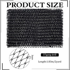 2 Yards Crystal Fishnet Fabric Sparkling Stretch Rhinestone Mesh