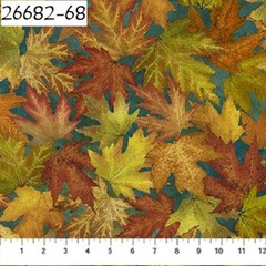 Autumn Splendor Cotton Quilt fabric Northcott 2683-66 Seeds on Dark Teal 1-1/3yd