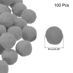 Pom Felt Balls Fabric 1cm 10mm Light Gray for Crafts Project DIY 100 Pcs