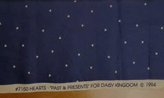 Daisy Kingdom Hearts Fabric 7150 Past & Presents Navy Blue 33 x 44