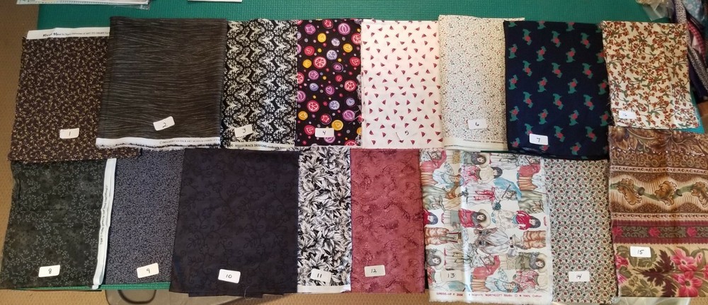 FQ 1/4 Yds Scraps Red Black White floral calico stripe cotton Craft quilt Fabric