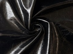 Faux Leatherette Distressed Look PU Fabric Material BLACK