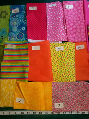 YOUR CHOICE: FQs SCRAPS Pieces Bright stripes prints cotton Craft quilt Fabric