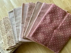 NEW 15 Piece Fat Quarter BUNDLE All Quilters Fabric In Browns And Pinks