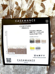 Casamance Sheer Designer Fabric Sample Geometric Brown Metallic Copper Set of 3