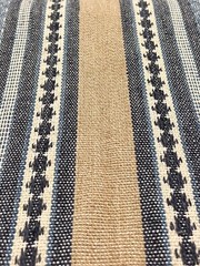Cowtan & Tout Woven Jute Stripe Fabric- Dalton Stripe Sand Teal 6.75 yd 11313-02