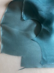 Mood Fabrics 100% Silk Organza Teal Blue 2 Yards Couture Bridal Layering Fabric