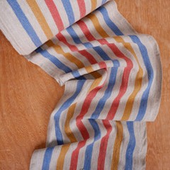 100% linen fabric 340gsm French stripes grain sack vintage navy black beige