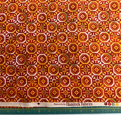 HANCOCK FABRICS – BURGUNDY, RED, GREEN & GOLD GEOMETRIC- BY THE YARD
