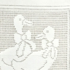 Fabric lace panel square Ducks w/ bows white sewing craft Vintage