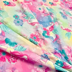 Unicorns Print Nylon Spandex 4-way Stretsh Fabric By Yard Swimwear