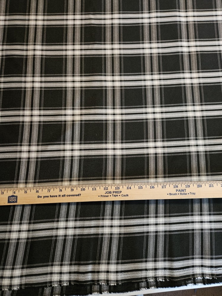 Black and White Plaid School Uniform Fabric 100% Polyester Poplin by the Yard