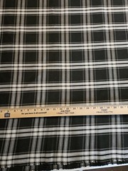 Black and White Plaid School Uniform Fabric 100% Polyester Poplin by the Yard