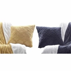 Tache Diamond Pattern Super Soft Faux Fur Accent Throw Pillow Cover or Euro Sham