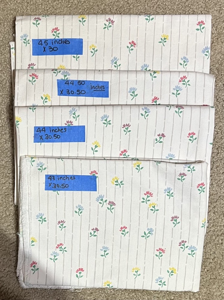 House N Home Fabrics & Draperies Vintage Floral Fabric. Pieces In Lot.