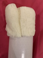 NEW Ivory Off White Stretch Netting Soft Apparel Fabric Lace Floral 2 Yards