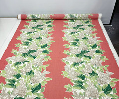 ROBERT ALLEN WINDY CORNER RHUBARB PINK FLORAL VINE EXCLUSIVE FABRIC BY YARD 55″W