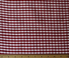 Red/White Dupioni Checks 100% Silk Fabric 44″ Wide, By The Yard (SD-624A)