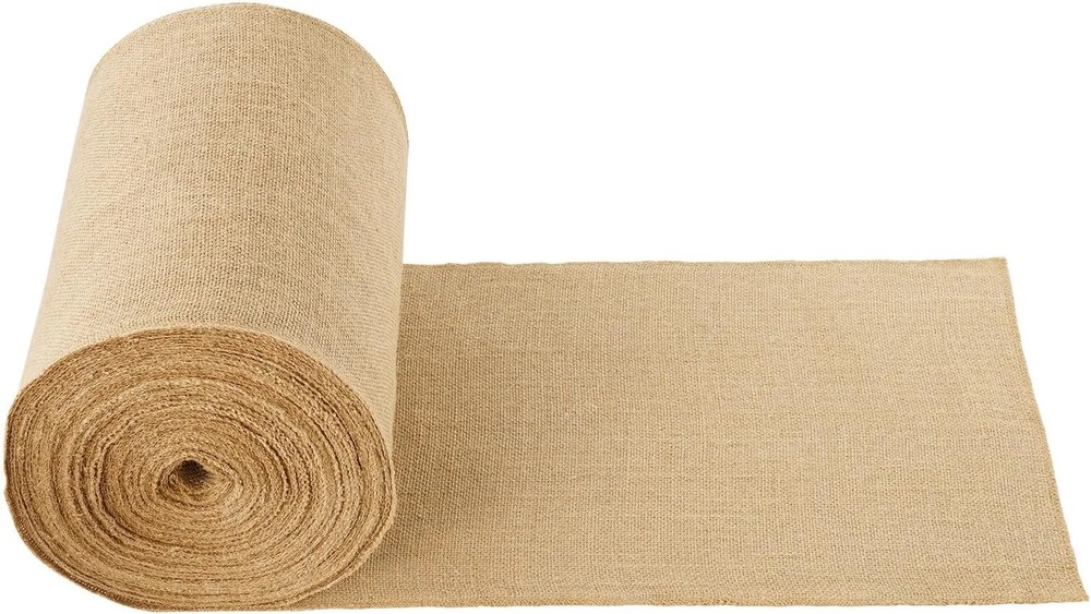 Burlap Fabric Roll 14 Inch x 150 Ft Natural Jute Material For Garden And Crafts