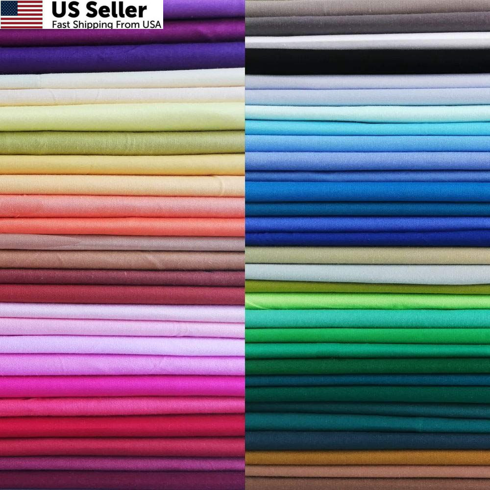50pcs 10 x 10 inch Multicolor Cotton Fabric Bundle solid 10 X 10,