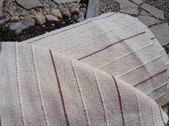 NEW $399 Full Roll 100%-Cotton Fabric Heavy Nap Cream / Burgandy 62″ Wide L@@K !