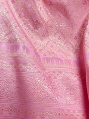 Pink Gold Thai Silk Damask Traditional Wedding Skirts Dresses Costume 40″x70″