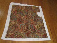 Decorator Fabric Remnant Paisley Floral Red Blue Green Gold 34” x 33”/40”