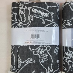 Fabric Editions FARMHOUSE Slate Gray Background 1 Yard Packages Lot of 2 NWT