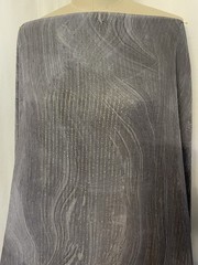 100% Silk Chiffon w/ Lurex Gold Stripes & Wave Gray Fabric By the Yard 44″ Wide